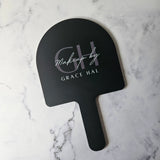 Black Acrylic Arch Handheld Mirror