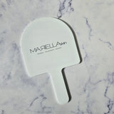 White Acrylic Arch Handheld Mirror