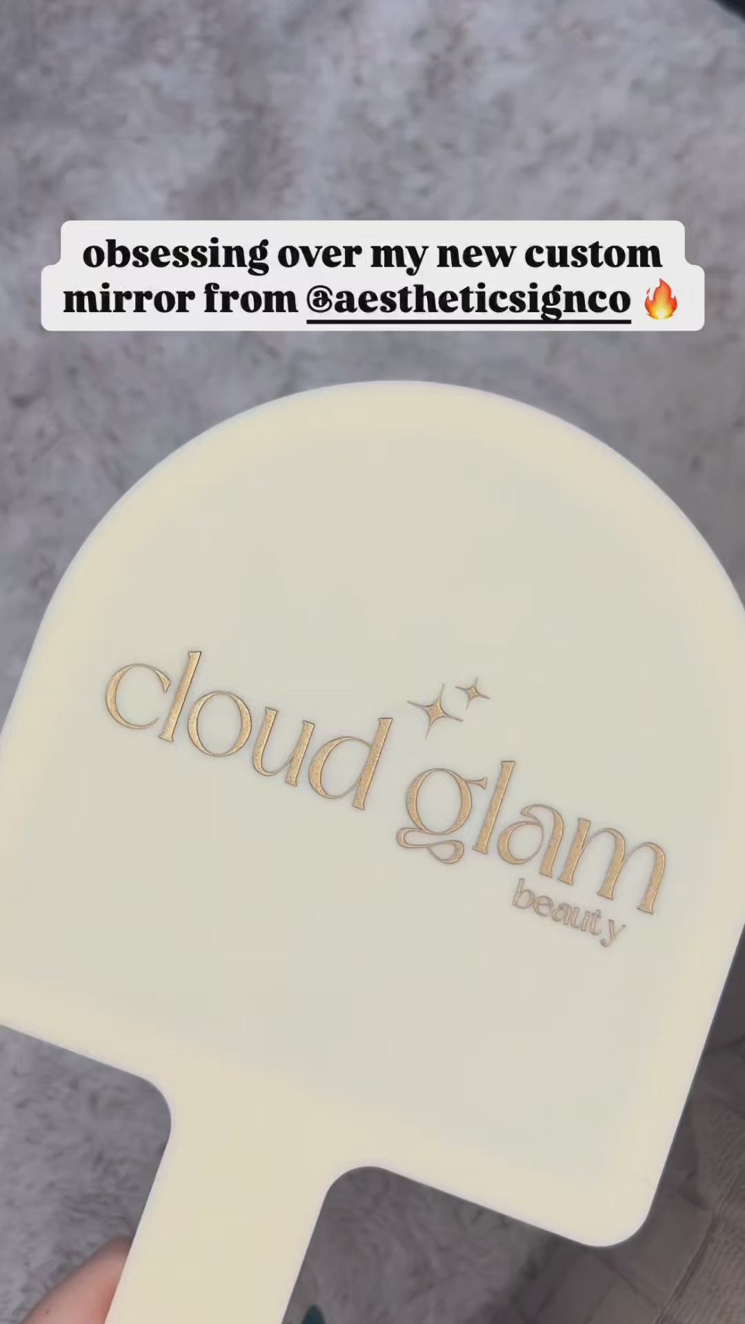 Custom Handheld Mirror (cream)