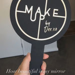 Custom Handheld Mirror (Black with Metallic Gold)