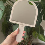 Custom Handheld Mirror (beige & gold)