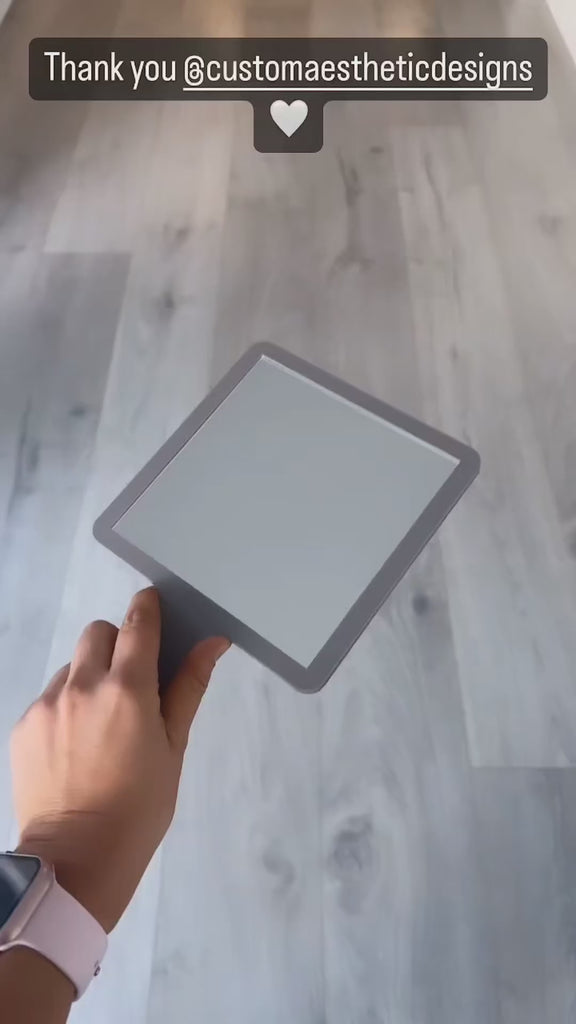 Square Handheld Mirror (Grey)