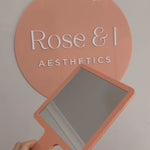 Square Handheld Mirror (Coral Peach)