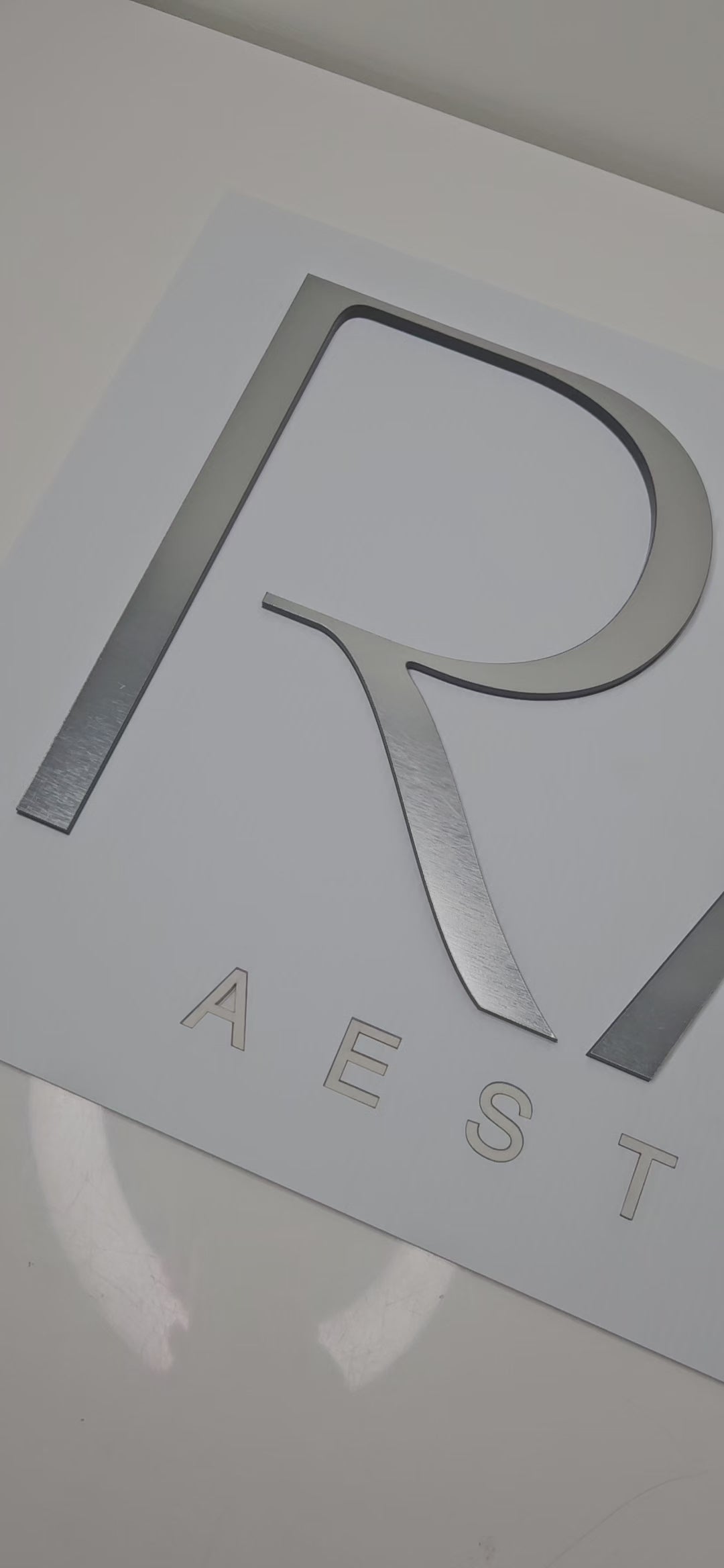 Brushed Silver Acrylic Letters (protective layer applied)