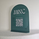 arch qr code sign (emerald acrylic)