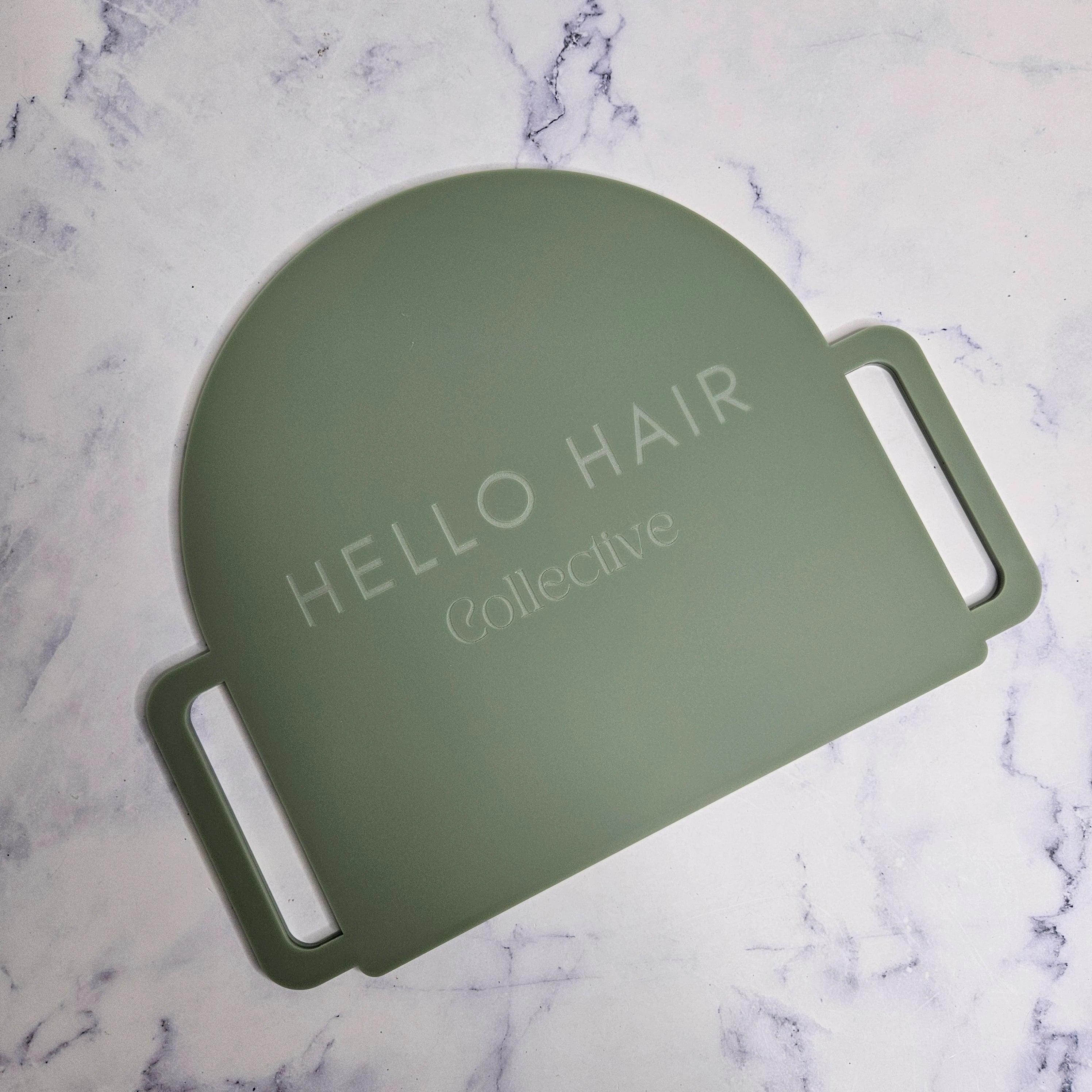 Salon Hand Mirror in Olive Acrylic, engraving only