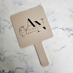 Square Handheld Mirror in Almond Acrylic