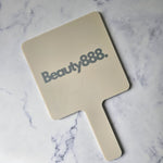 Square Handheld Mirror in Beige Acrylic (Gloss)