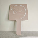 Square Handheld Mirror in Almond Acrylic