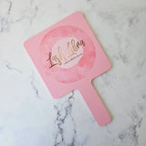 Square Handheld Mirror in Pastel Pink