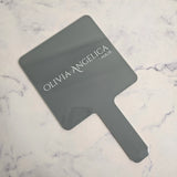 Square Handheld Mirror in Grey Acrylic (Gloss)