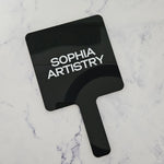 Square Handheld Mirror in Black Acrylic (Gloss)