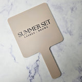 Square Handheld Mirror in Almond Acrylic